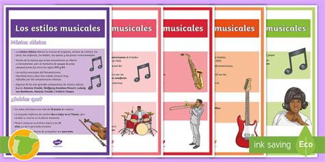 Posters Los Estilos Musicales Hecho Por Educadores
