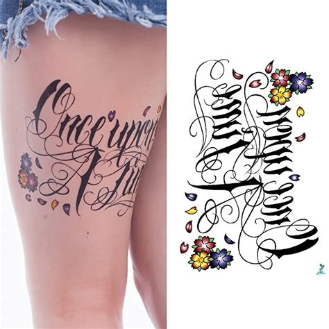 Yeeech Temporary Tattoos Sticker Sexy Products For Women Word Flower Scar Decals
