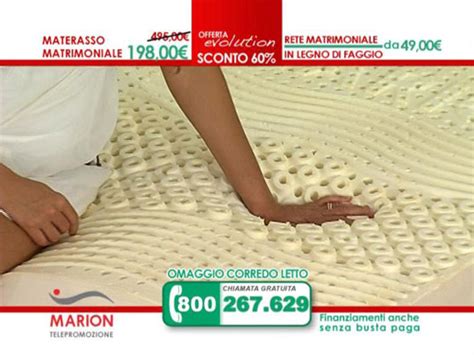 Prodotti con vendita diretta da fabbrica di produzione italiana! Offerta materasso MARION: Evolution, il NUOVO materasso in lattice Marion proposto in televendita