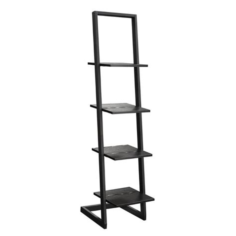 Convenience Concepts Designs2go 4 Shelf Ladder Bookcase In Black Wood