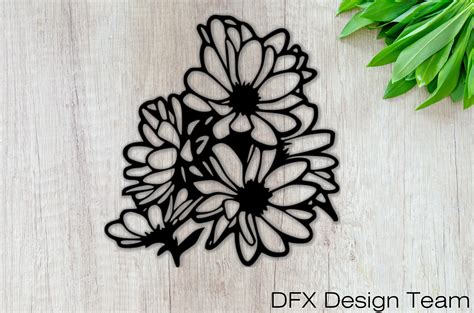 Flowers Dxf File Cnc Ready Etsy