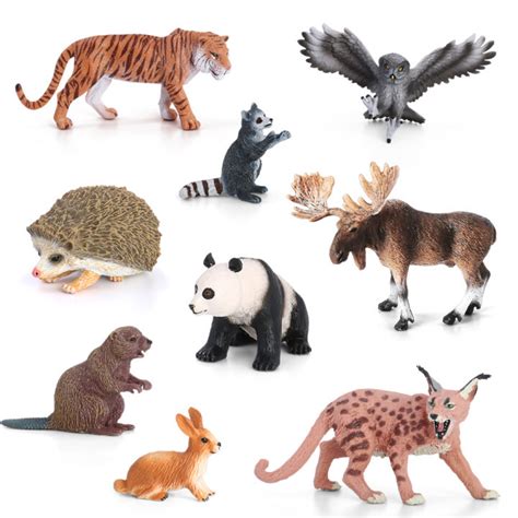 Volnau 9pcs Eurasia Animal Figurines Toys Set Animal Figures Zoo Pack