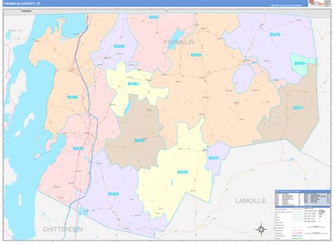 Franklin County Vt Zip Code Maps Color Cast