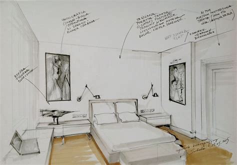 Interior Conceptual Sketch Bedroom Sketch By Magdalena Sobula Pe2 การ