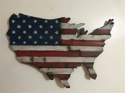America American Flag Wooden Wall Art Etsy Uk