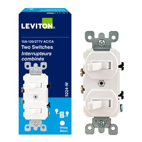 Leviton 15 Amp Commercial Grade Combination Two Single Pole Grounding