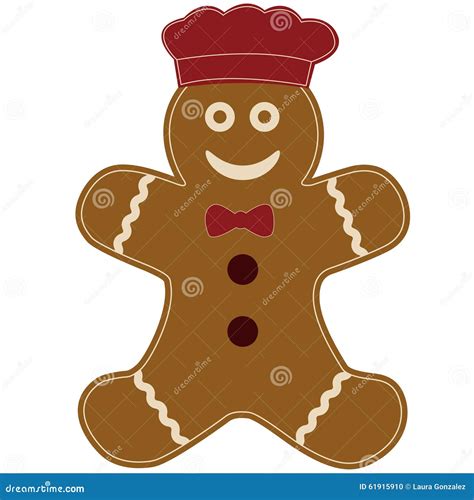 Gingerbread Cookie Man Chef Stock Vector Image 61915910