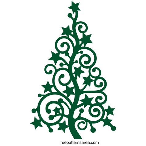 Stylized Christmas-Xmas Tree silhouette Vector Art Free