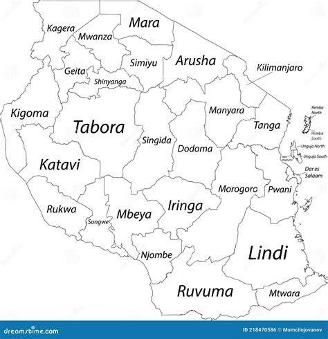 White Blank Map Of Tanzania Stock Vector Illustration Of Coat Arusha 218470586
