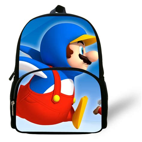 Cute 12 Inch Mochila School Kids Mario Backpacks Online Mario School