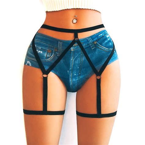 elastic cage body hollow leg garter belt women sexy leg garter belt suspender strap underwear