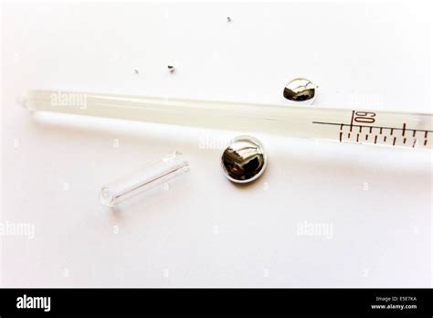 Mercury Glass Thermometer Broken Stock Photo Alamy