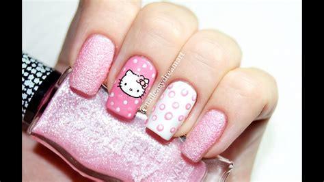 Jewelry And Beauty Nail Art Hello Kitty Nails Hand Painted Round Short