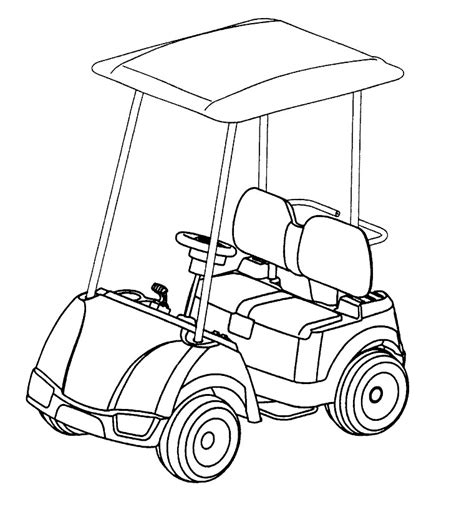Simple coloriage de voiture pour les plus jeunes (maternelle). Coloriage Voiture de golf à imprimer sur COLORIAGES .info