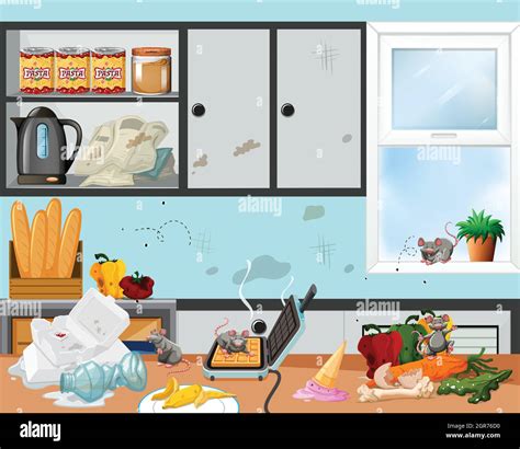 A Messy And Unsanitary Kitchen Stock Vector Image And Art Alamy