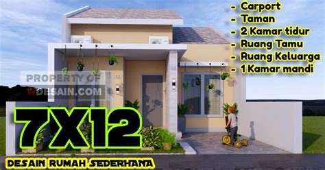 Desain Rumah Sederhana Tampilan Simple Menarik Ukuran 7x12 - DESAIN