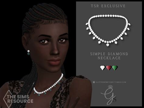 Sims 4 Simple Diamond Necklace By Glitterberryfly At Tsr Micat Game