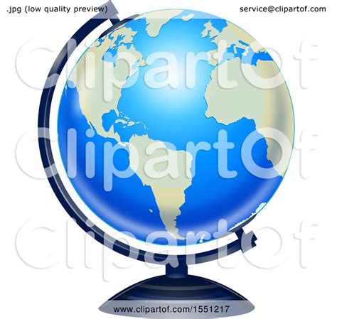 Clipart Of A Blue Desk Globe Royalty Free Vector Illustration By Bnp