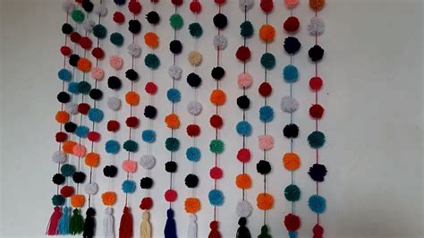 Diy Pom Pom Door Hanging Woolen Pom Pom Wall Hanging How To Make