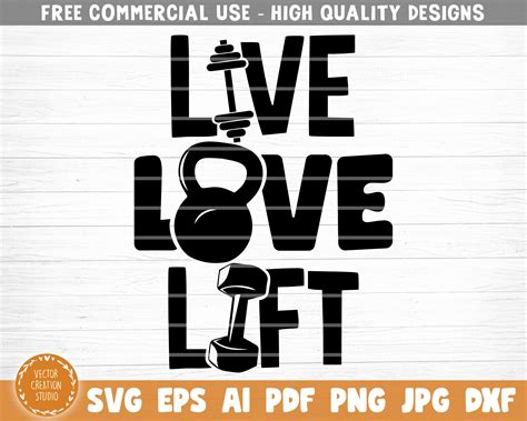 Live Love Lift Svg Cut File Gym Svg Bundle Gym Sayings Etsy