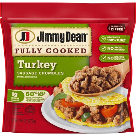 Jimmy Dean Fully Cooked Breakfast Turkey Sausage Crumbles 9 6 Oz