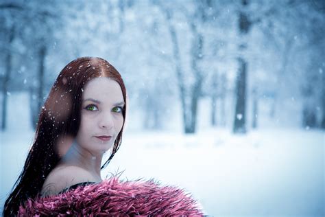 Free Images Tree Snow Cold Winter Girl Woman White Sunlight