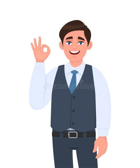 Businessman Showing Ok Gesture Stock Illustrations 394 Businessman