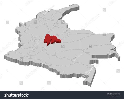 Map Colombia Cundinamarca 3dillustration Stock Vector Royalty Free
