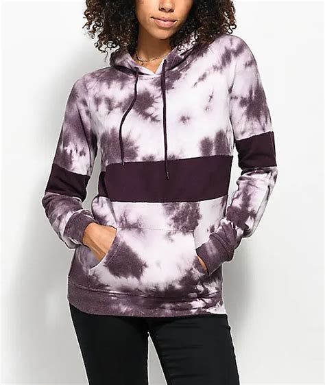 Buy Womens Block Tie Dye Pullover Hoodie Hoody