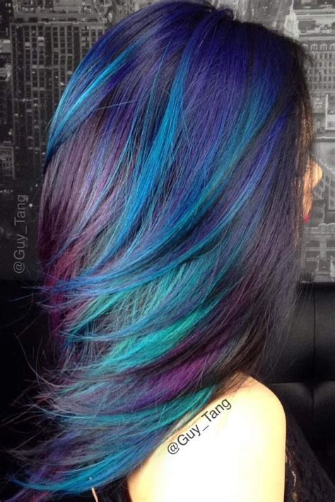 55 Fabulous Rainbow Hair Color Ideas Hair Color Blue