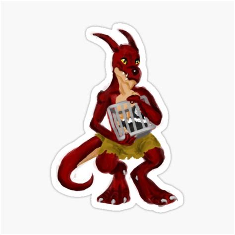 Kobold With Skunk In A Cage Sticker For Sale By Clumsywolf Redbubble