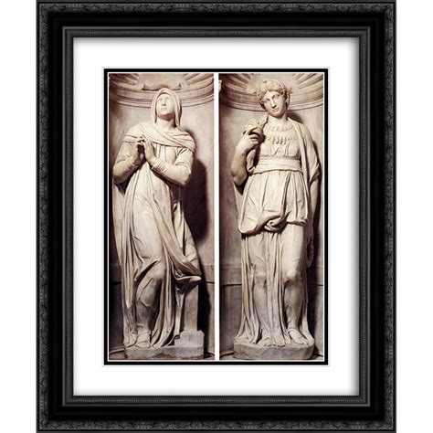 Michelangelo 2x Matted 20x24 Black Ornate Framed Art Print Rachel And