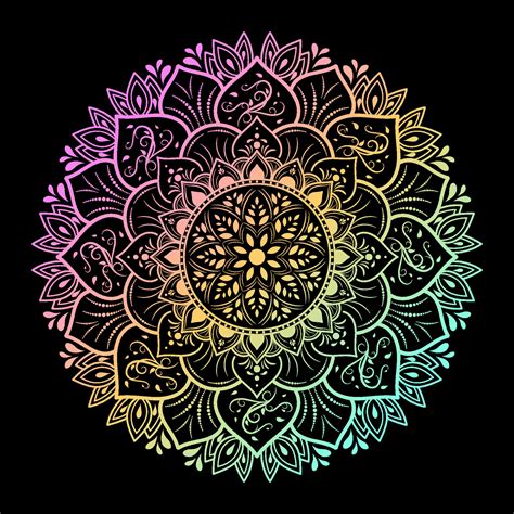 Circular Flower Mandala With Colorful Pastel Color Vector Mandala