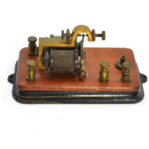 Vintage Telegraph Relay 5 Ohmsâ Mounted On A Wooden And Metal Base