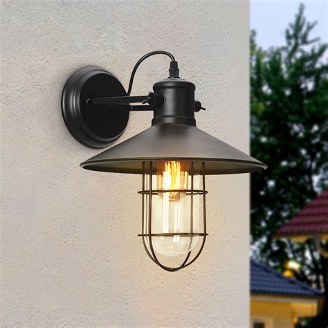 Farmhouse Rustic Style Outdoor 1 Light Wall Lights For Front Door