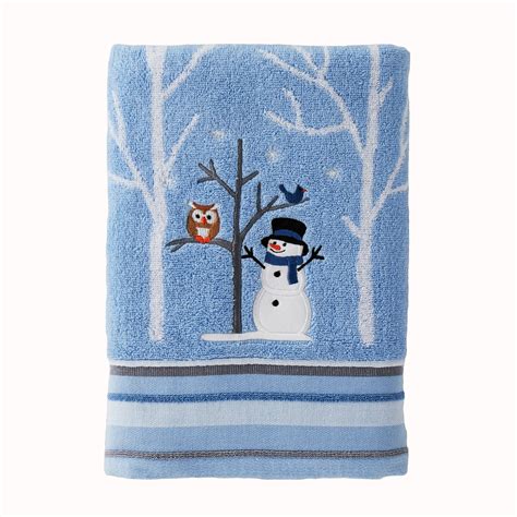Skl Home Winter Friends Holiday Bath Towel Blue 24 X 48