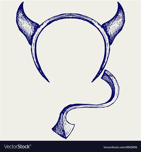 Devil Horns And Tail Royalty Free Vector Image