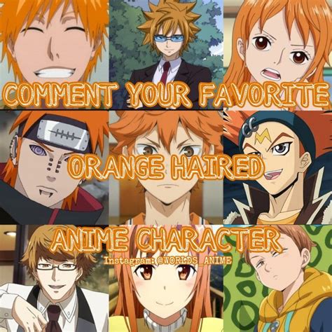 Orange Hair Characters Favorite Orange Haired Anime Character Waterproofbandage