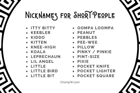 Nicknames For Short People That Sound Creative