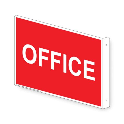 Office White On Red Sign Nhe 13902proj Whtonred Wayfinding