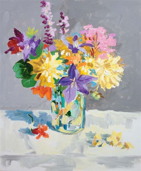 Wild Flower Bouquet Original Oil Painting By Margaret Owens 20x24
