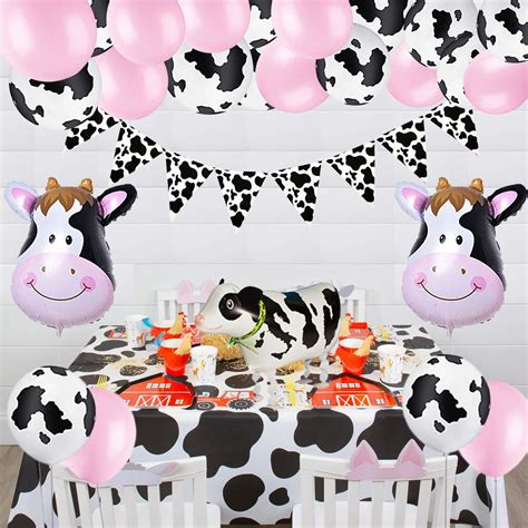 Buy 72pcs Cow Party Decorations Kit Pink And Cow Print Balloons Garland