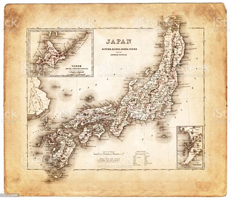 New listingvintage 1900 japan map 14x22 old antique original tokyo osaka nagoya yokohama. Old Map From Japan 1874 Stock Illustration - Download Image Now - iStock