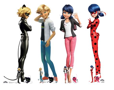 Marinette Ladybug Adrien Agreste And Cat Noir From Miraculous