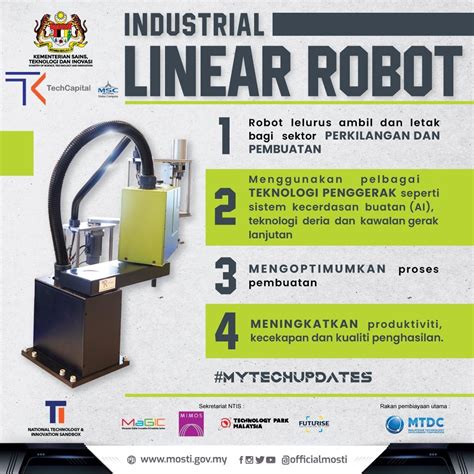Menghasil dan menyebarkan teknologi baru; INDUSTRIAL LINEAR ROBOT - Kementerian Sains, Teknologi dan ...