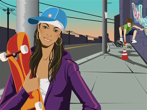 Wallpaper Girl Skate Boy Street Urban Hip Hop 1600x1200 Wallup