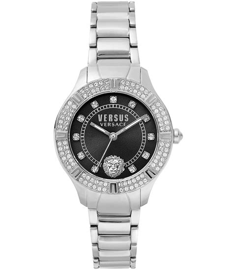 versace versus versace women s canton road black dial crystal bracelet watch dillard s
