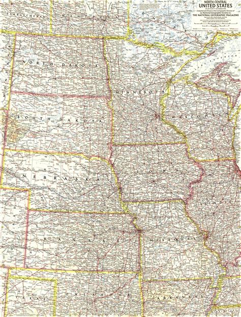 North Central United States Map 1958
