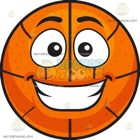 A Happy Basketball Cartoon Clip Art Emoji Clipart Happy