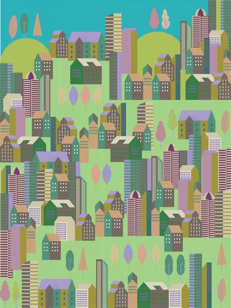 Cityscape Printed Fabric Exclusive To Lavender Quilting Farm Printing